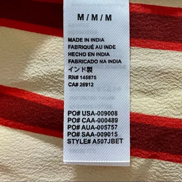 NWT Amuse Society Between The Lines Size M Off the Shoulder Red/Cream Crop Top - Picture 5 of 7